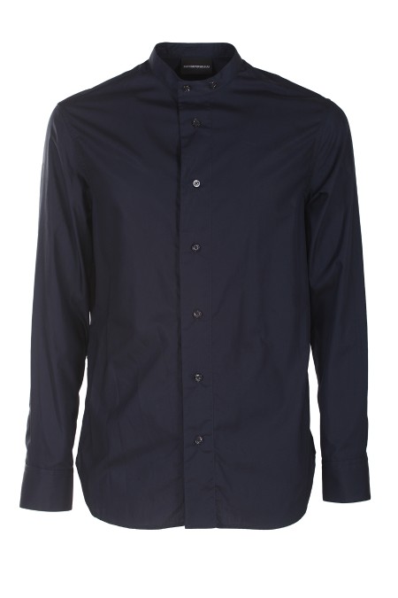 Shop EMPORIO ARMANI  Shirt: Emporio Armani cotton shirt.
Mandarin collar.
Long sleeves.
Central buttoning.
Regular fit.
Composition: 100% Cotton.
Made in Tunisia.. D41F13 D11F1-922